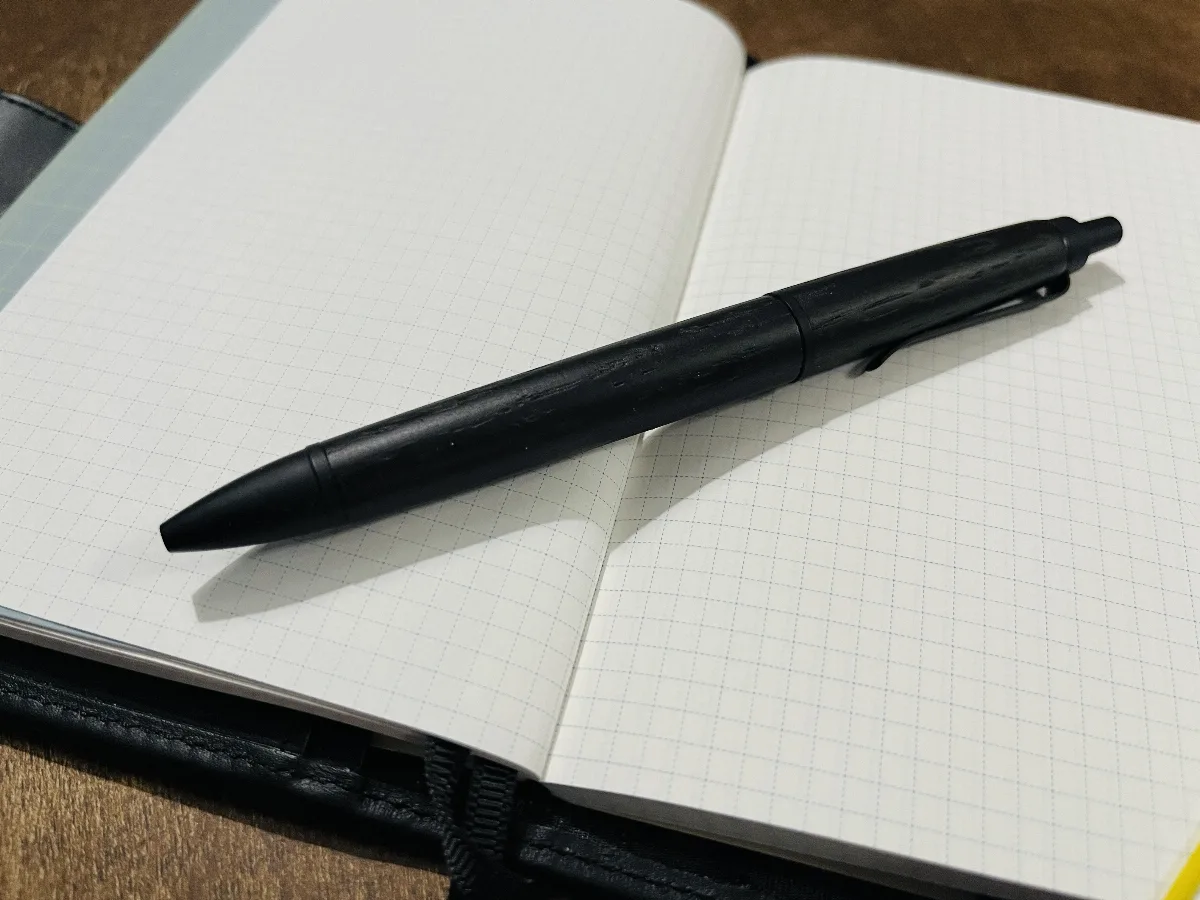 The pen on top of my open notebook