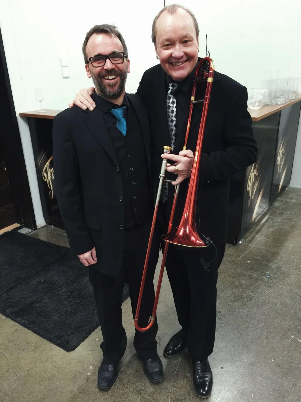 A picture of Nils Landgren and me after the concert